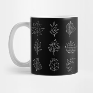 Little Leaves, White Line Drawing Mug